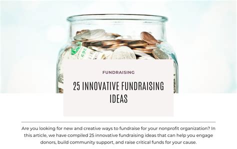 25 Innovative Fundraising Ideas .